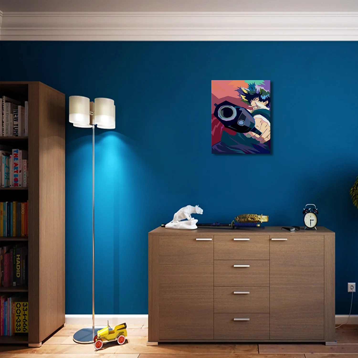 Bounty Hunter Pointing Gun Canvas Wall Art