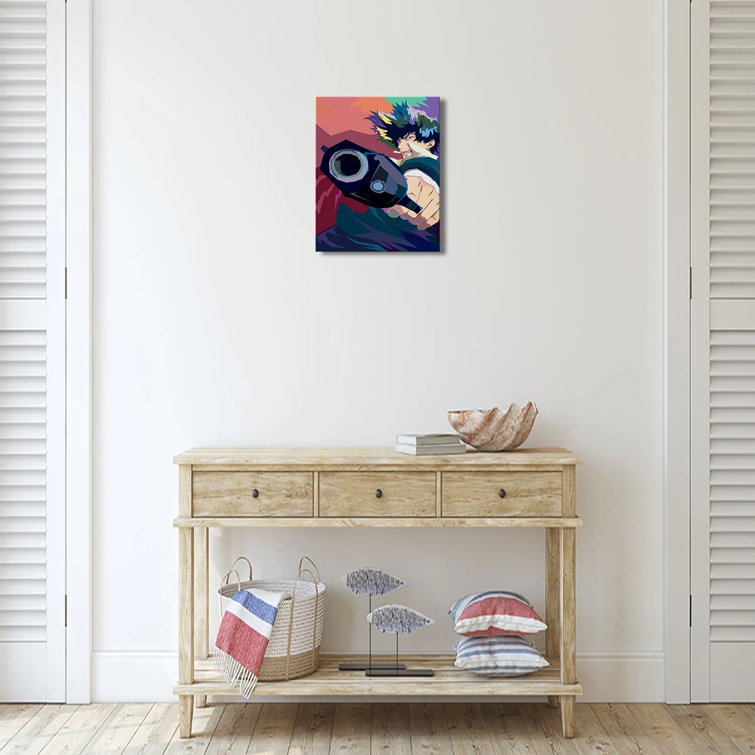Bounty Hunter Pointing Gun Canvas Wall Art