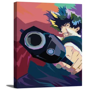 Bounty Hunter Pointing Gun Canvas Wall Art