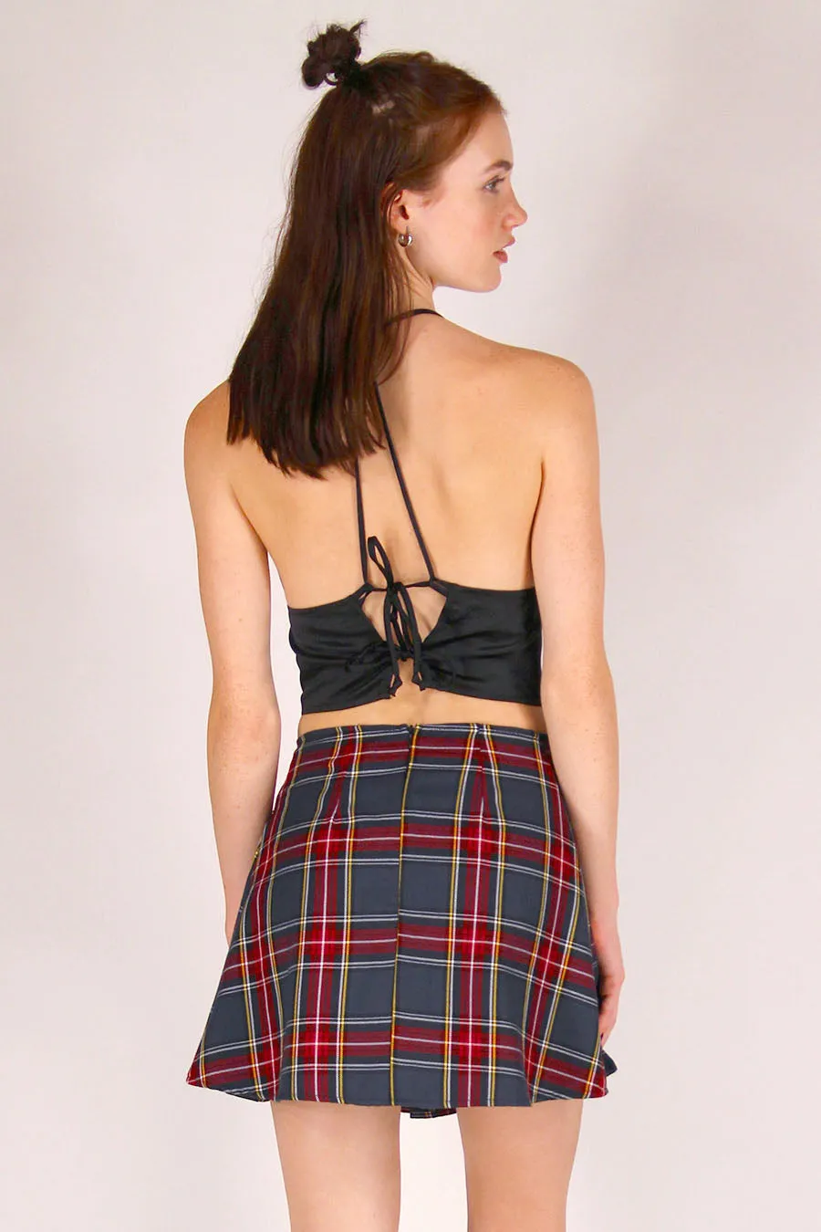 Bralette Crop Top - Black Satin