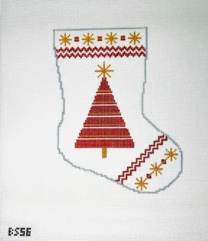 Brightly Shining Tree Ornament Sized Stocking Canvas