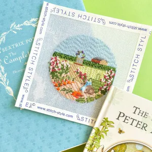 Bunny in Garden Needlepoint Canvas