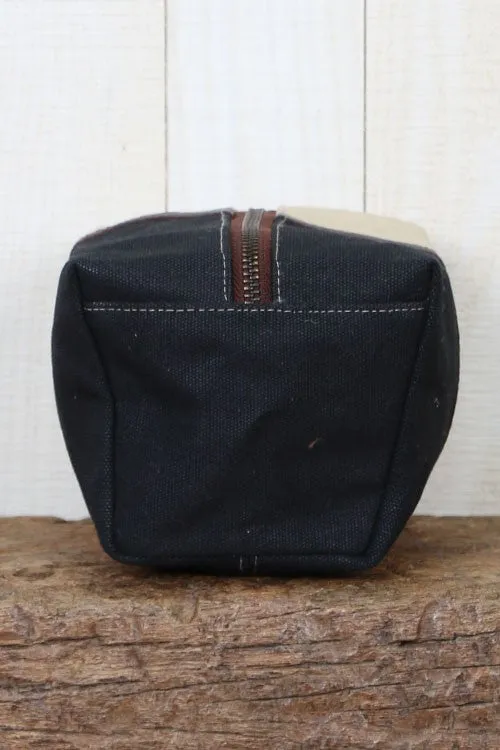 Canvas And Leather Trim Makeup Bag