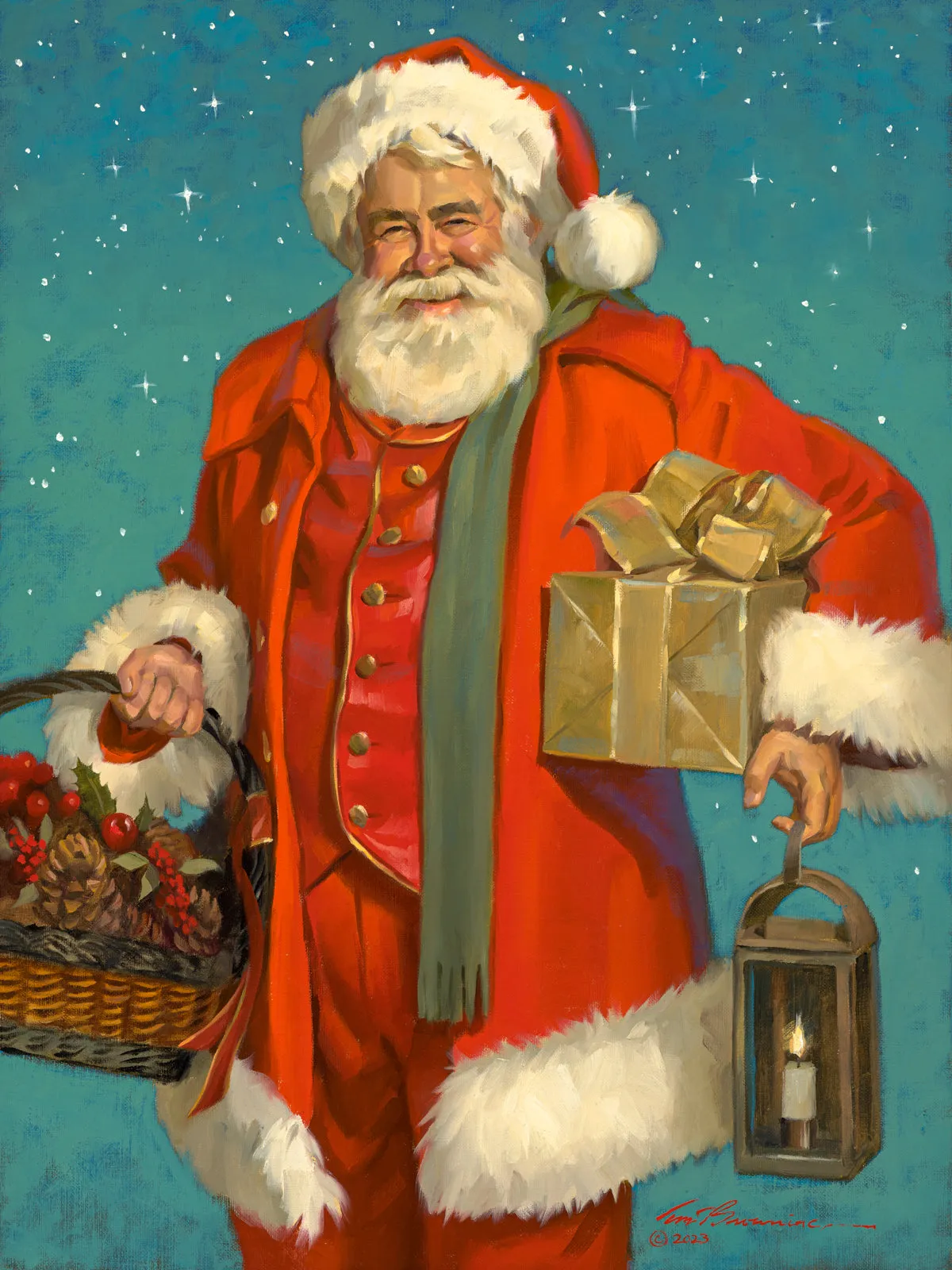 CB1033 A Jovial Visit - Unframed Canvas Giclee 18" X 24"