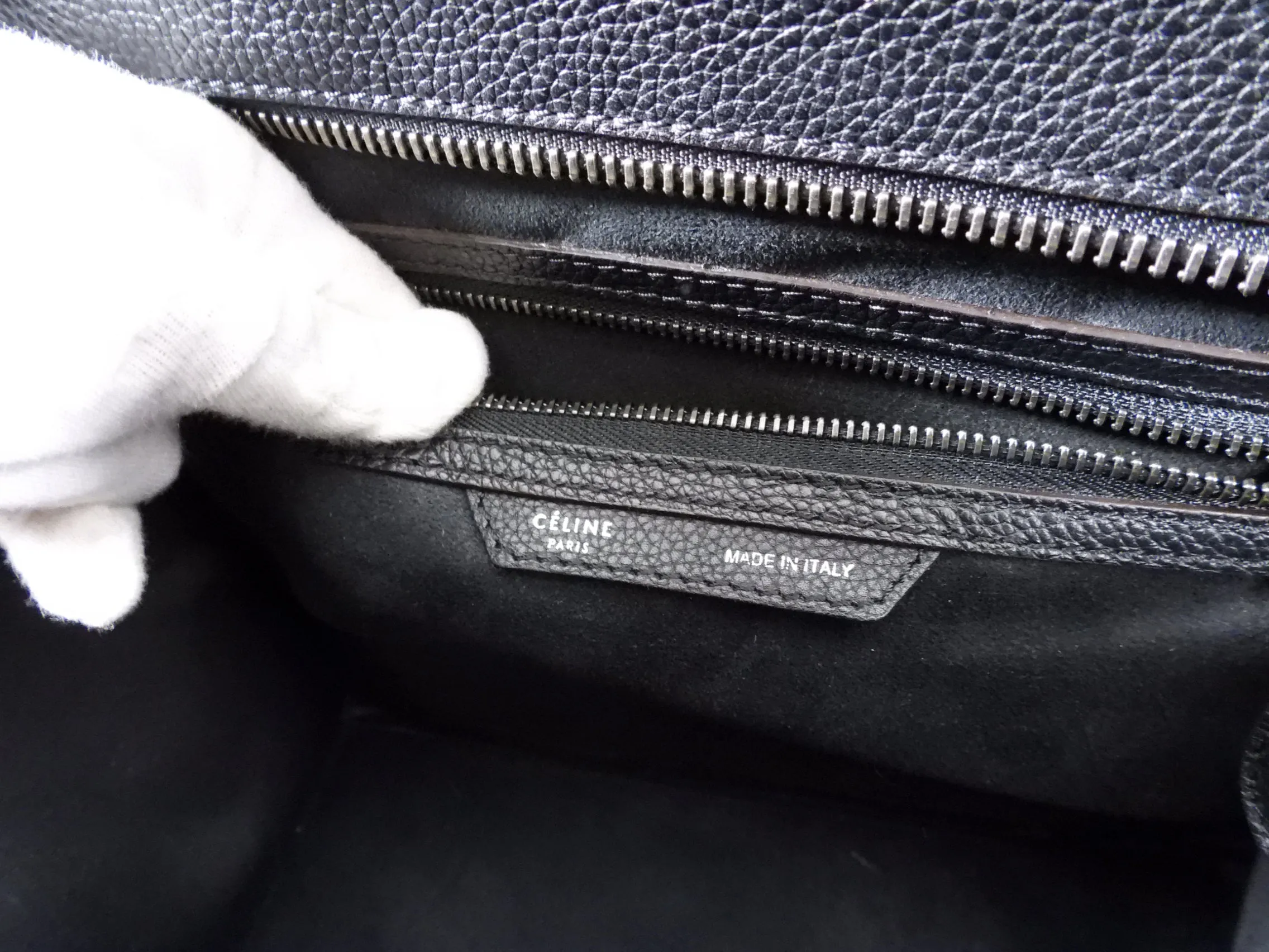 Celine Grained Leather Black Mini Luggage Tote Bag
