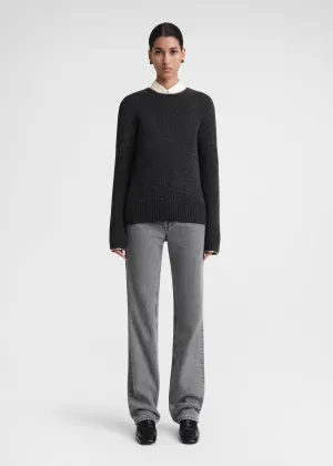 Chain-edge knit charcoal mélange
