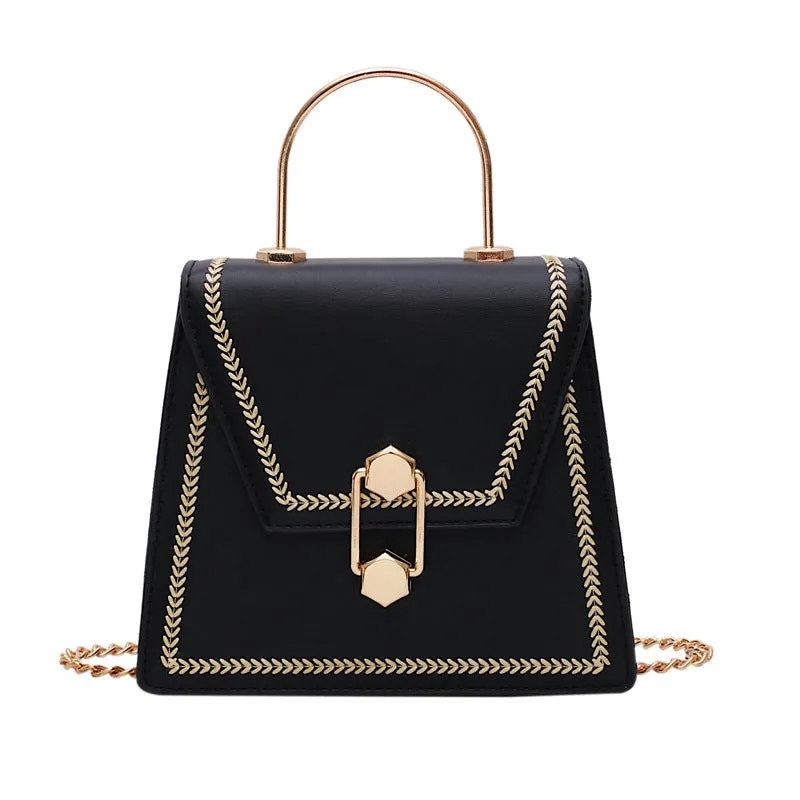 Chain Strap Shoulder Bag - Small Square Design with Chain Strap
