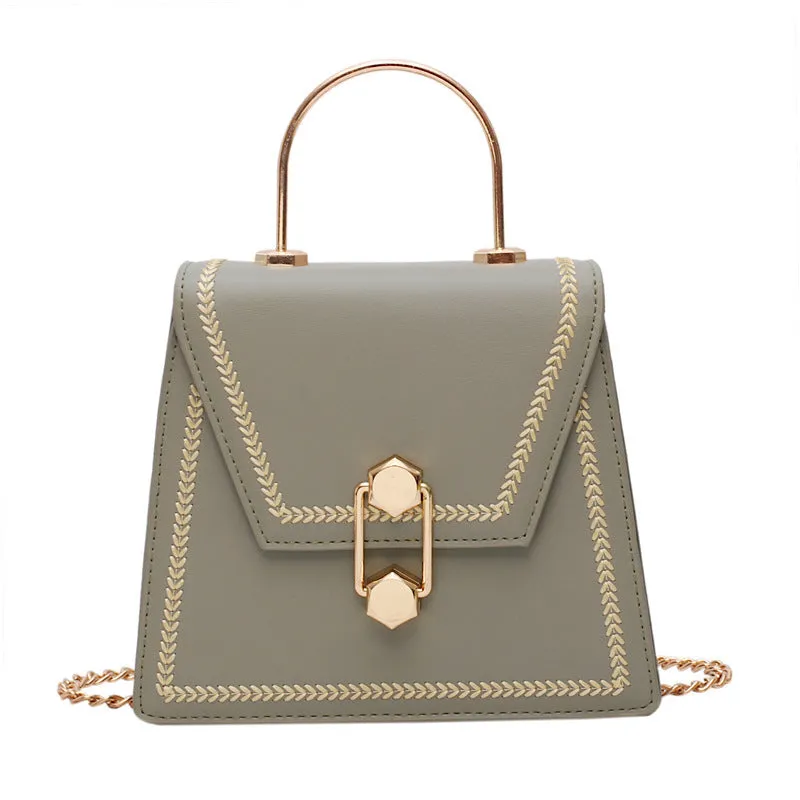 Chain Strap Shoulder Bag - Small Square Design with Chain Strap
