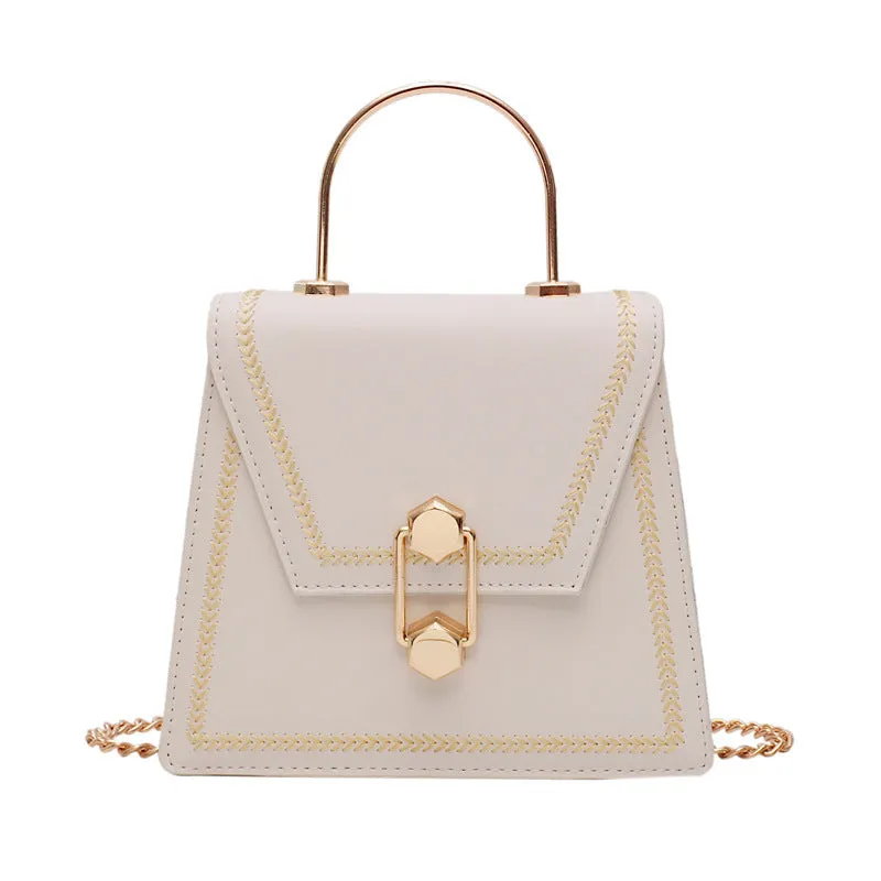 Chain Strap Shoulder Bag - Small Square Design with Chain Strap
