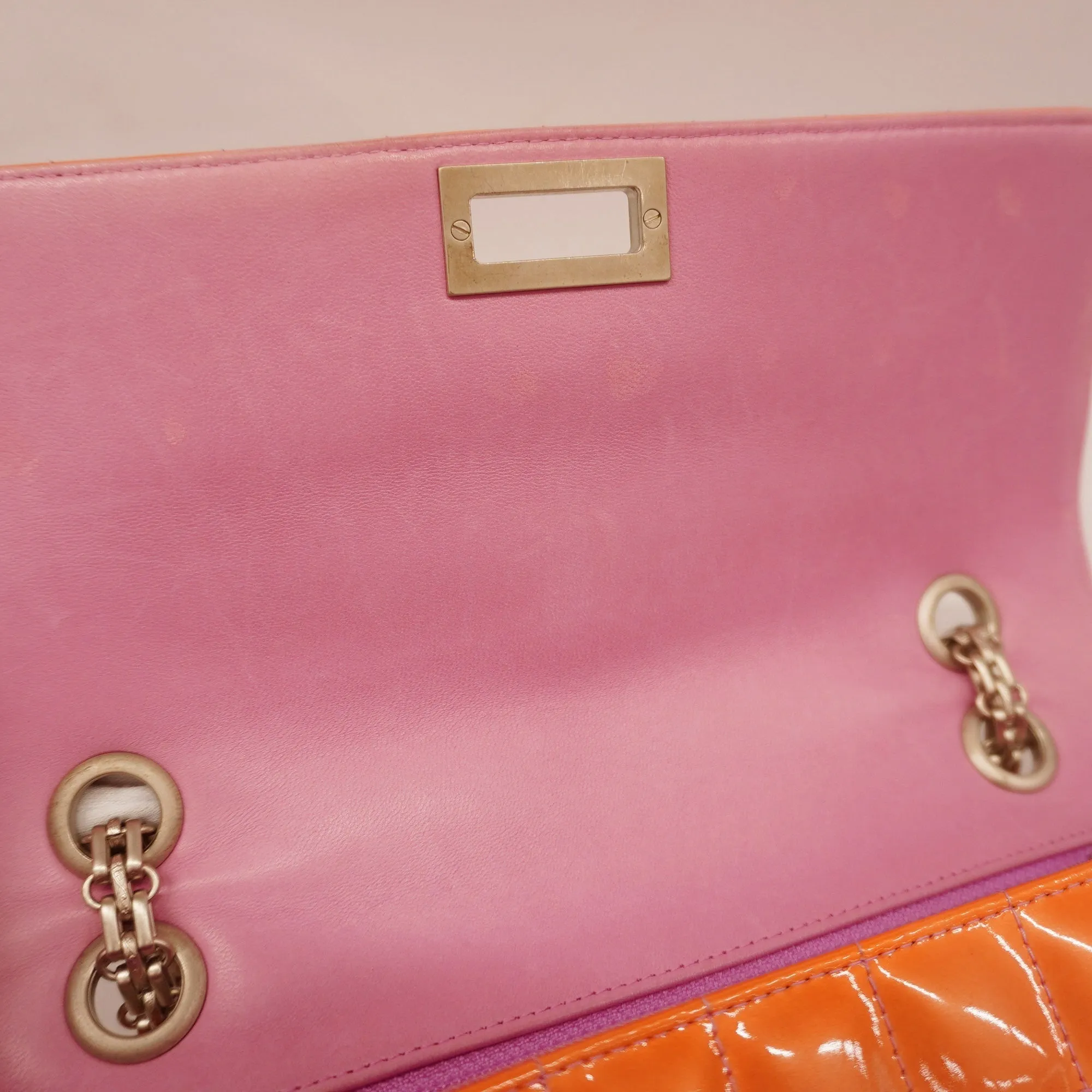 CHANEL   2.55 Chocolate Bar W Chain Women's Leather Shoulder Bag Pink