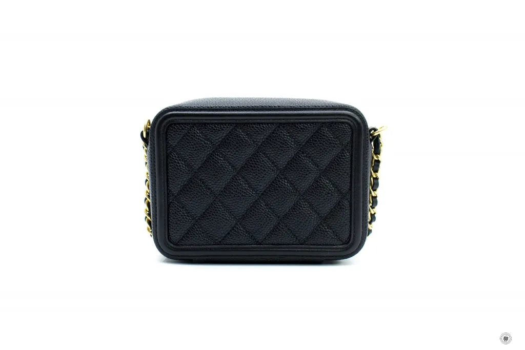 Chanel A84452 Y06542 CC Filigree Vanity Clutch With Chain Black   94305 Caviar Shoulder Bags Ghw