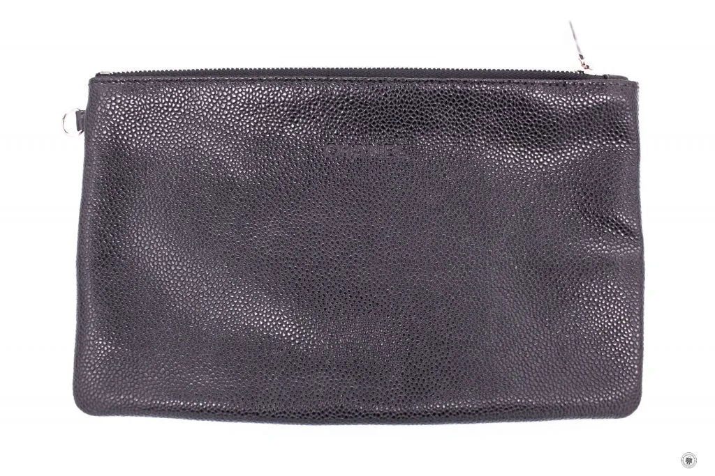 Chanel A92212 CC Black Caviar Tote Bag Shw