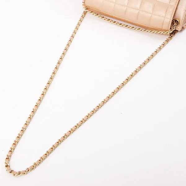 Chanel Around 2002 Made Chocobar 2.55 Chain Bag Rose Gold