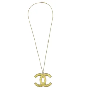 Chanel CC Chain Pendant Necklace Gold 05A