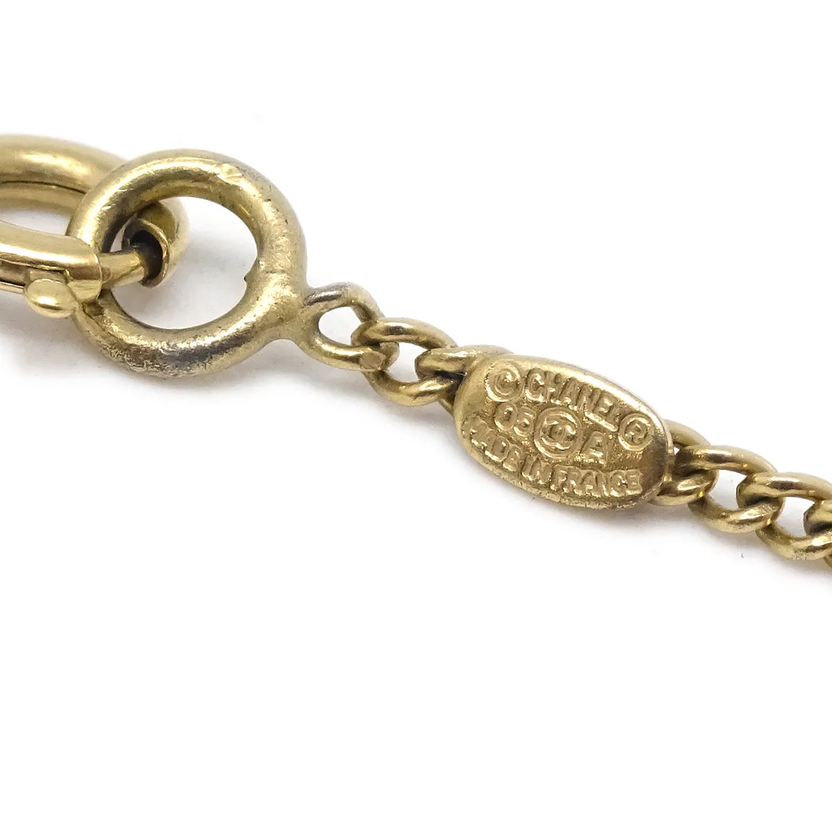 Chanel CC Chain Pendant Necklace Gold 05A