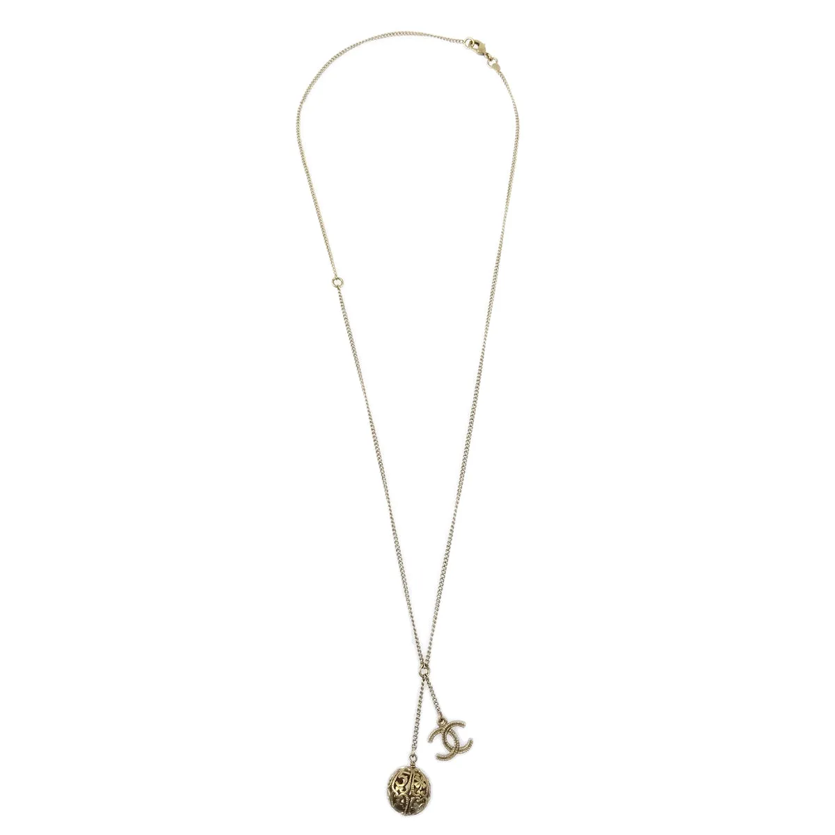 Chanel CC Chain Pendant Necklace Gold 06P