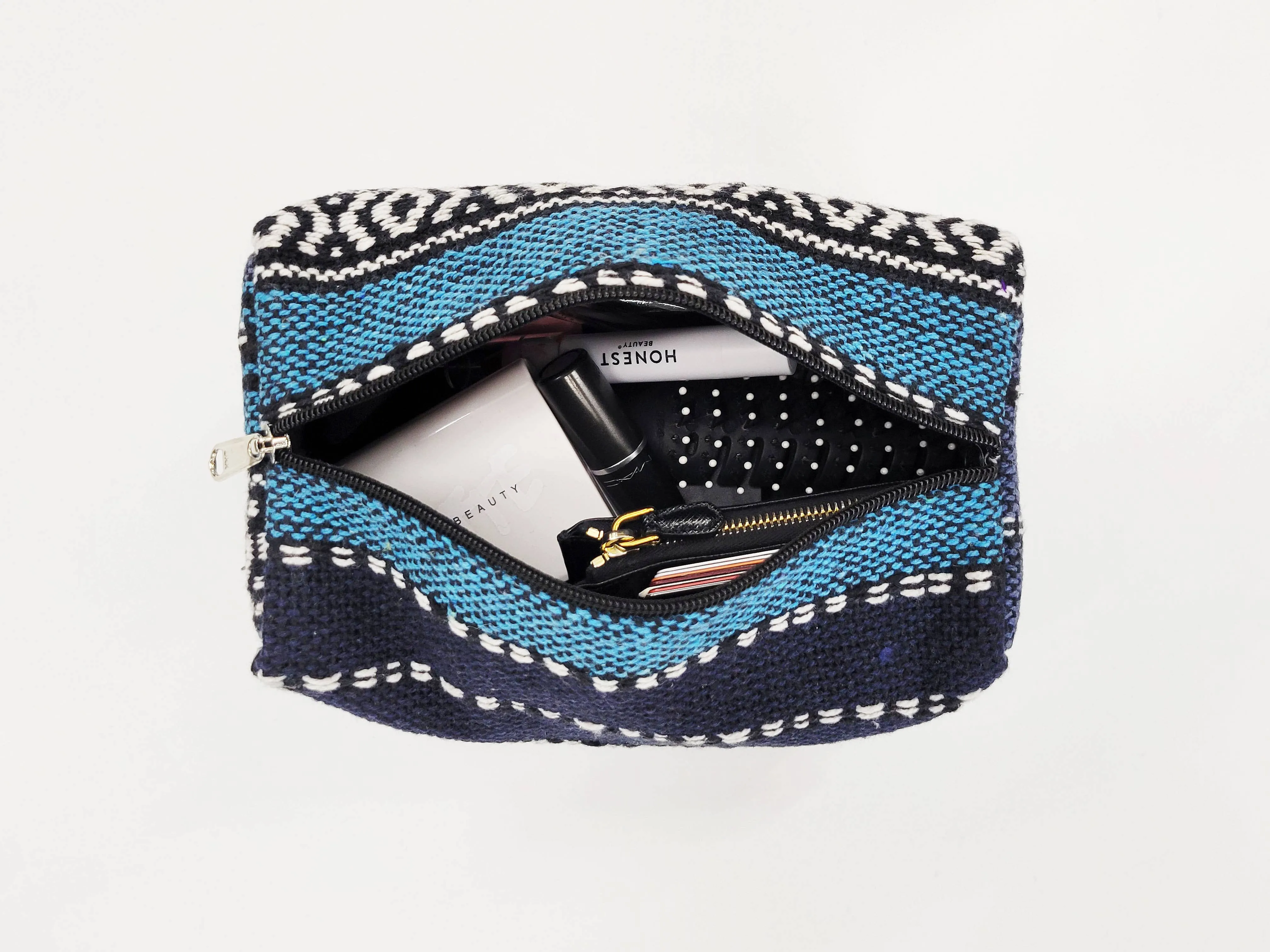 Cheryl Pouch Cosmetic or Carry Bag Multifunction Hand Woven Cotton