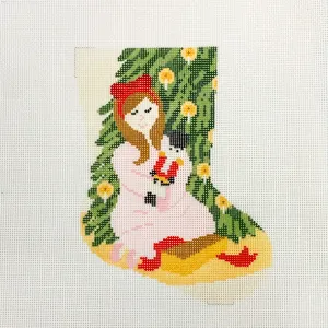 Clara with Nutcracker Ornament Sized Stocking Canvas