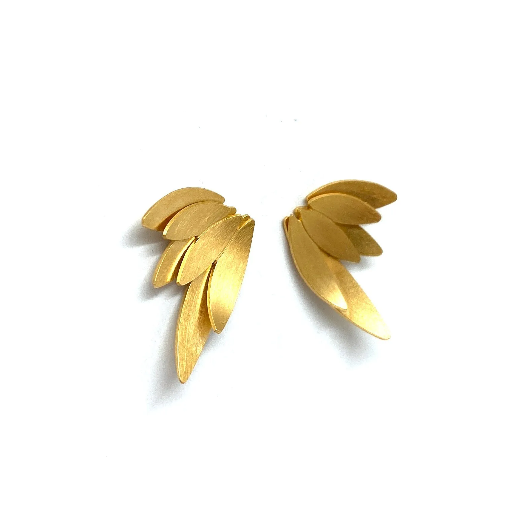 Concave Wing Earrings - Gold