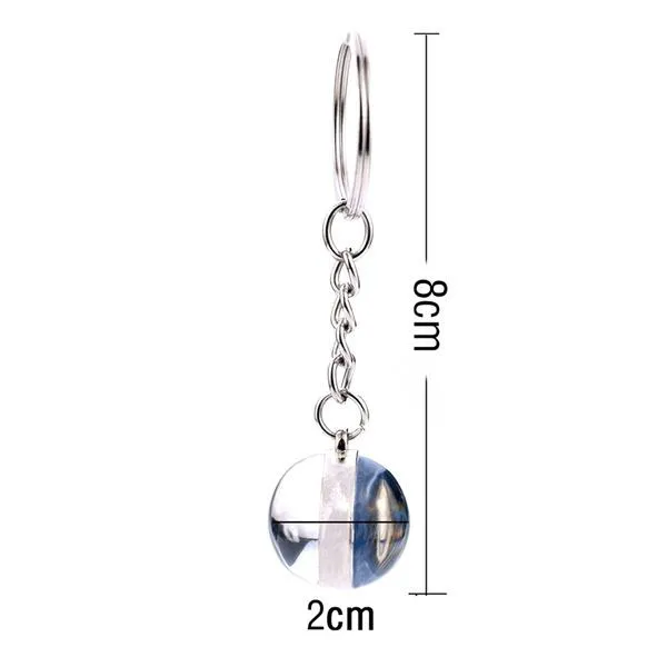 Constellation Double Side Cabochon Glass Ball Keychain