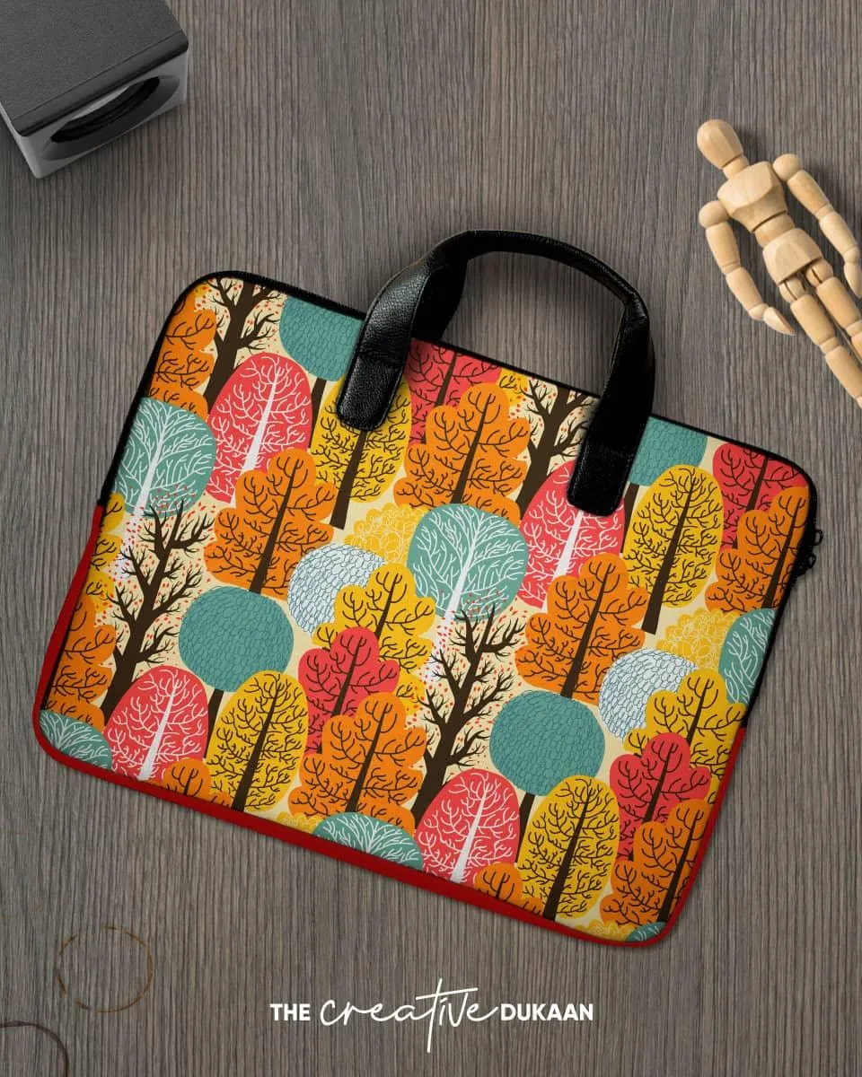 Cool Laptop Cover With Colorful Trees Pattern