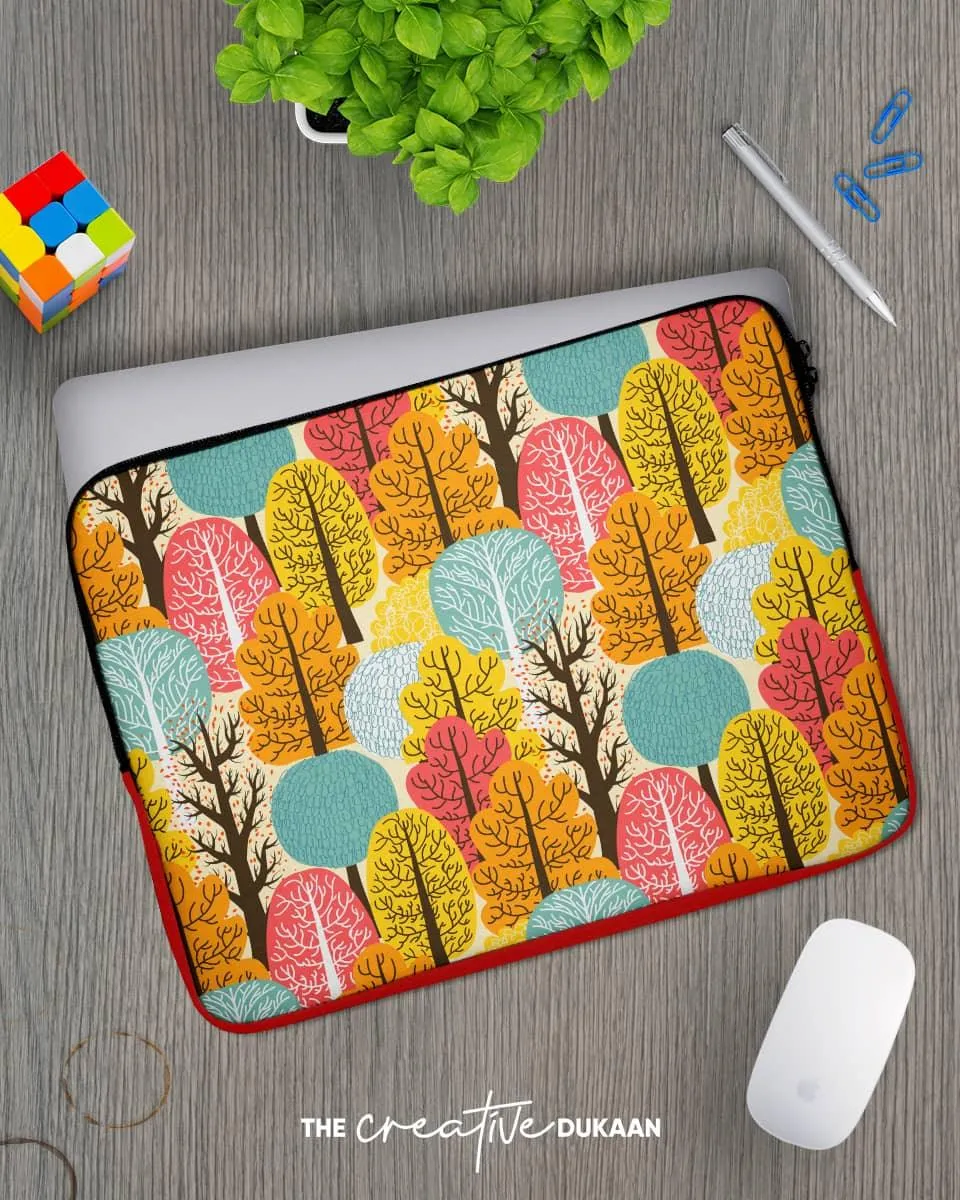 Cool Laptop Cover With Colorful Trees Pattern