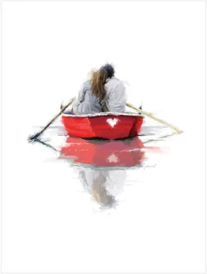 Couple In A Boat Small By Richard MacNeil