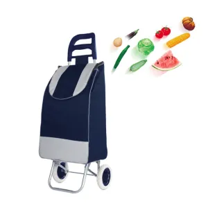 CRONY SC001 Shiping Cart Shopping Trolley Bag Folding Shopping Cart Collapsible Trolley Bag | Navy blue
