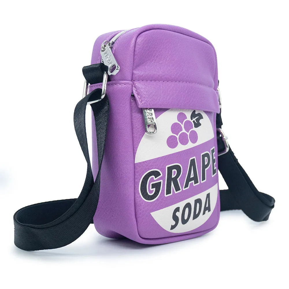 Crossbody Wallet - Up GRAPE SODA Bottle Cap Logo Purple