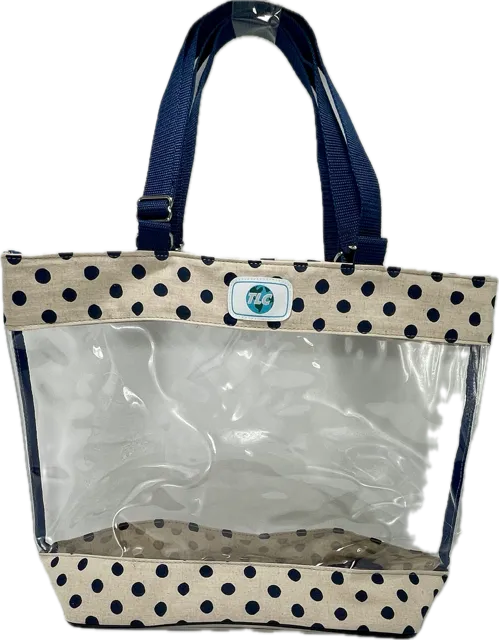 CST- Navy Dots Clear Stadium Tote Bag