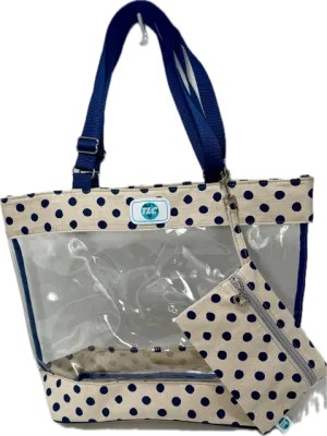 CST- Navy Dots Clear Stadium Tote Bag