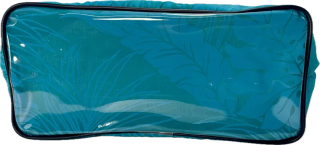 CST- Teal Hawaiian Print Clear Stadium Tote Bag
