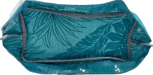 CST- Teal Hawaiian Print Clear Stadium Tote Bag