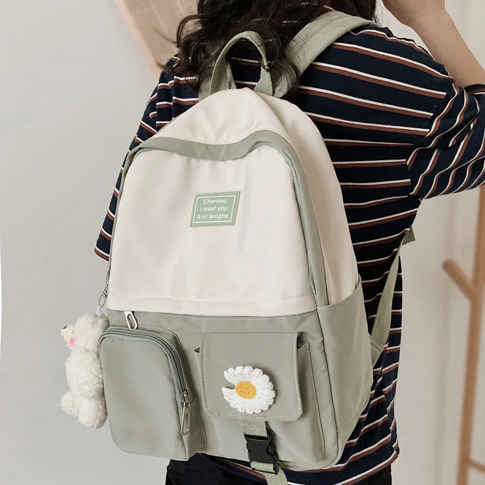 Cute Flower Nylon Backpack