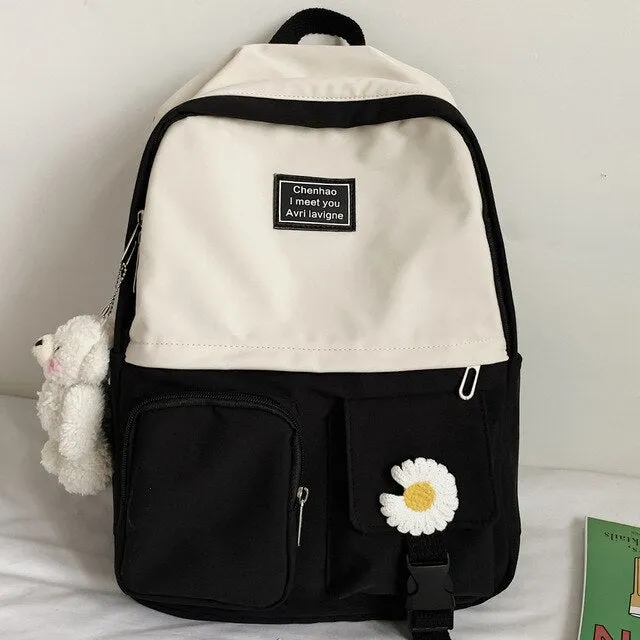 Cute Flower Nylon Backpack