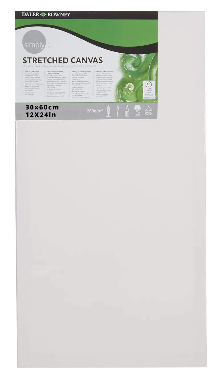 Daler Rowney Simply Stretched Canvas 30*60cm/12*24"