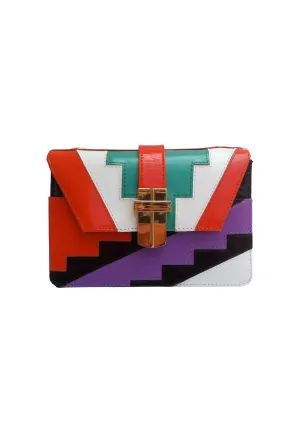 DECO STEP MINI BOX BAG PATENT ORANGE/MINT