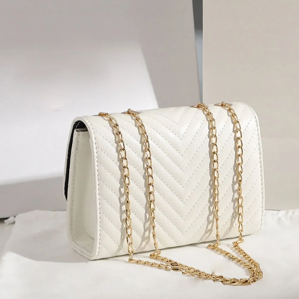 Designer Replica Quilted Shoulder Crossbody Purse w/ Gold Chain Strap & Tassel
