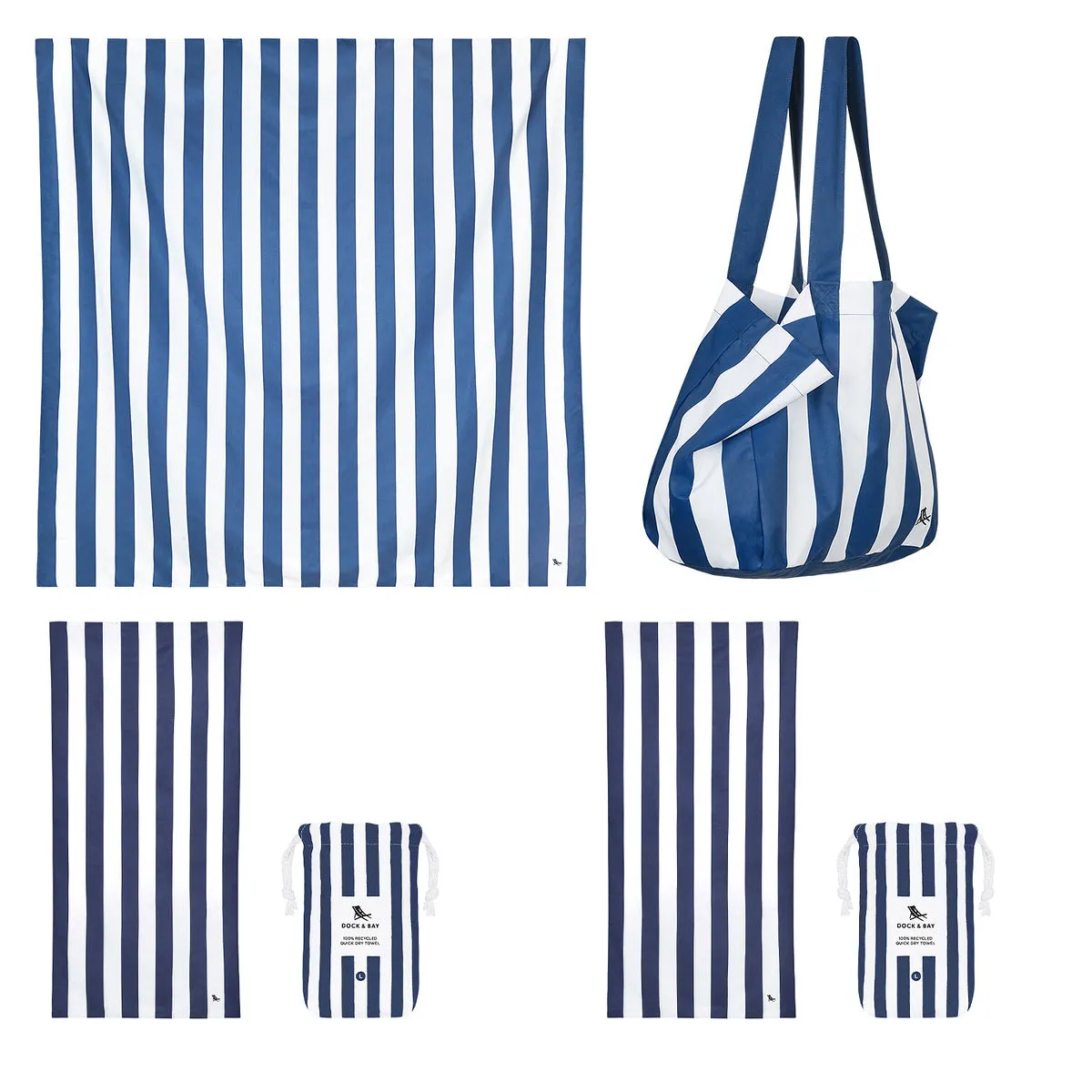 Dock & Bay 2 x Beach Towel   Bag   Jumbo Towel - Set A