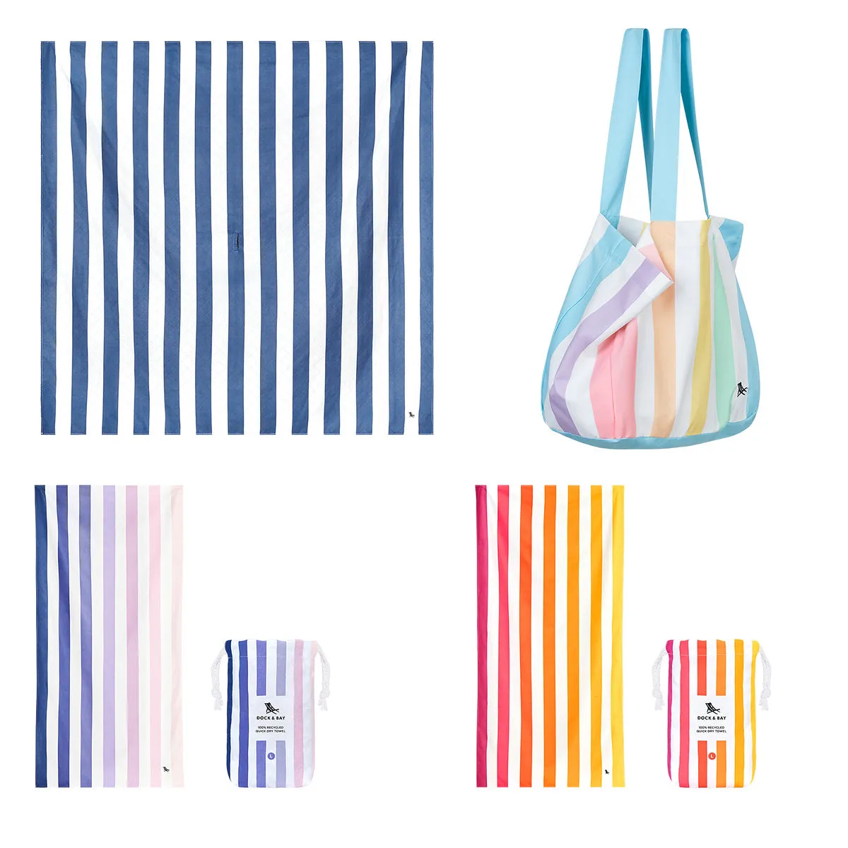 Dock & Bay 2 x Beach Towel   Bag   Picnic Blanket - Set E