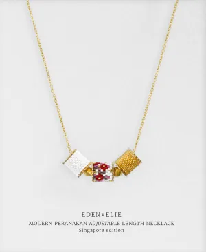 EDEN   ELIE Modern Peranakan adjustable length necklace - Singapore edition