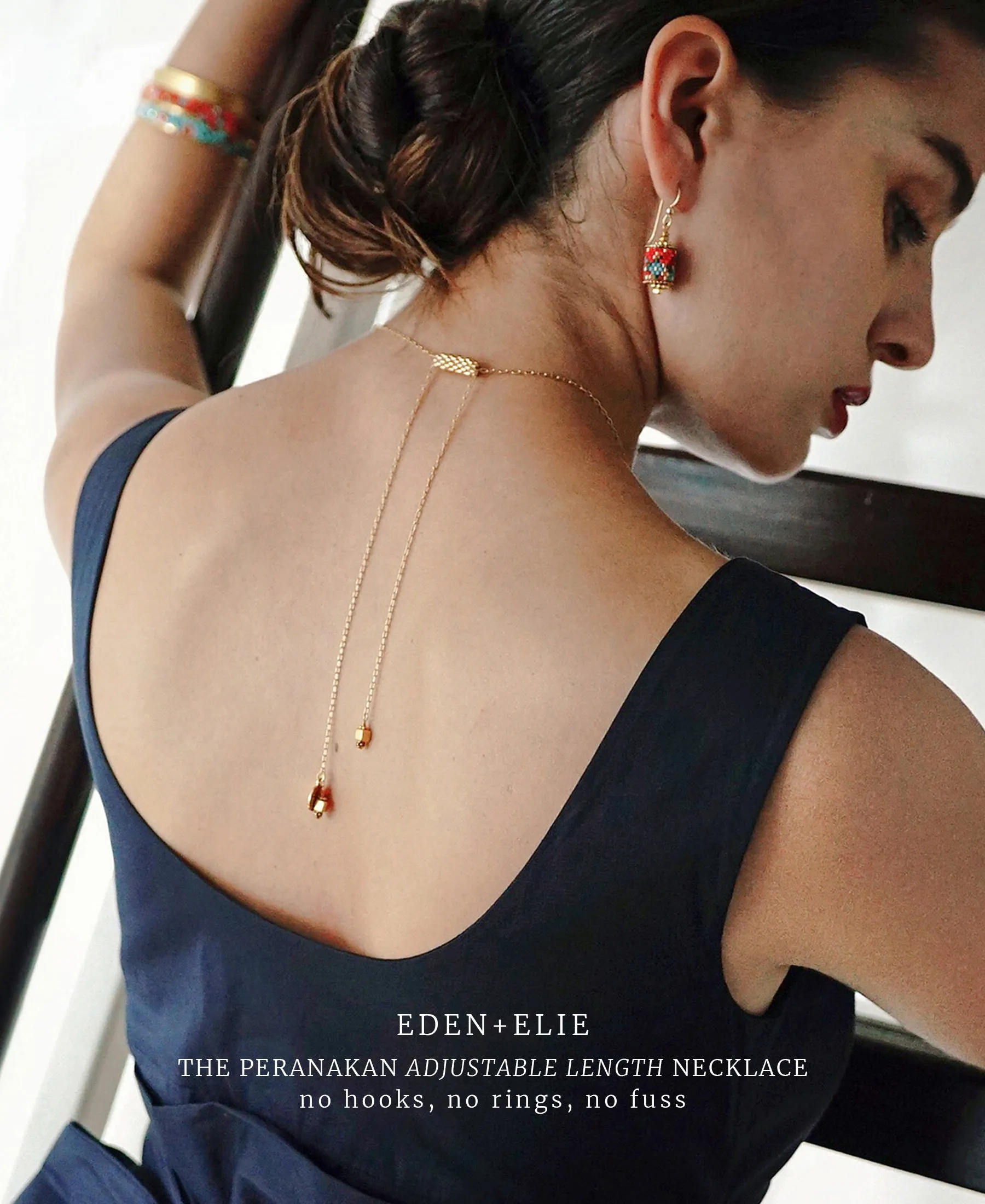 EDEN   ELIE Modern Peranakan adjustable length necklace - Singapore edition