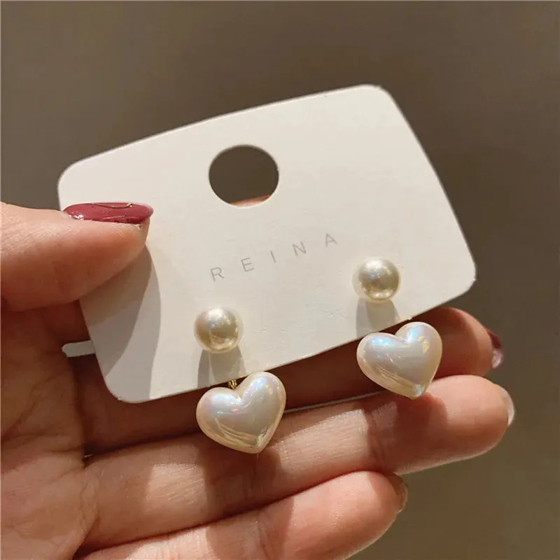 Elegant Celebrity Metal Korean Pearl Earrings For Woman Fashion Jewelry 2021 New Luxury Wedding Party Girl's Unusual Earrings
