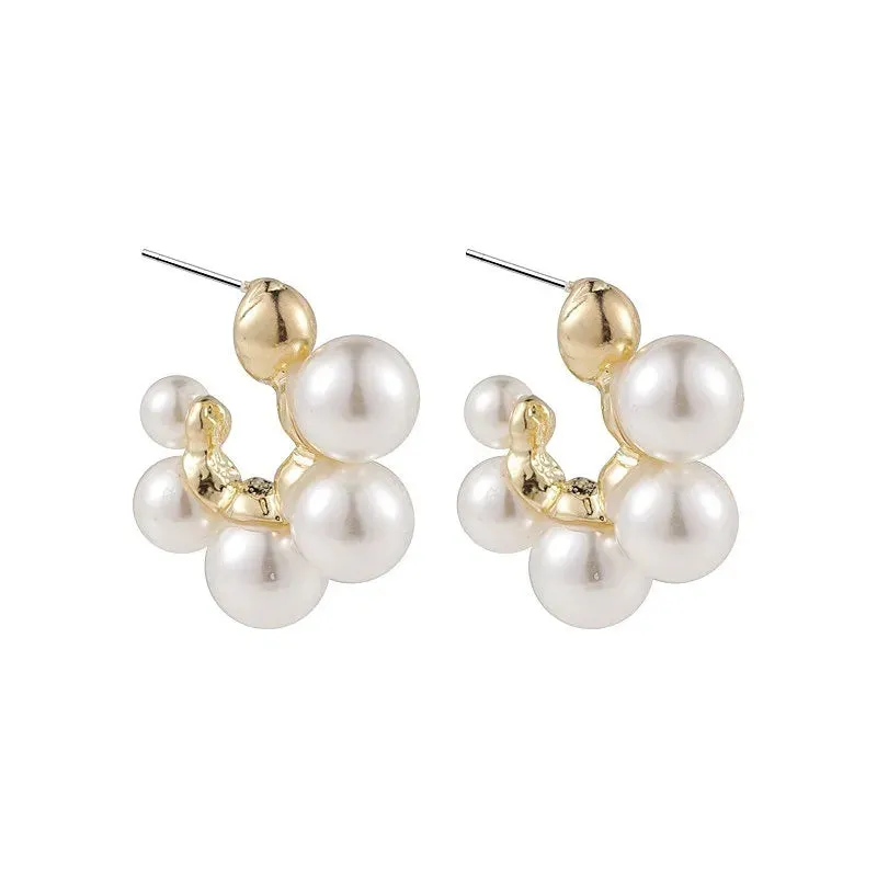 Elegant Celebrity Metal Korean Pearl Earrings For Woman Fashion Jewelry 2021 New Luxury Wedding Party Girl's Unusual Earrings