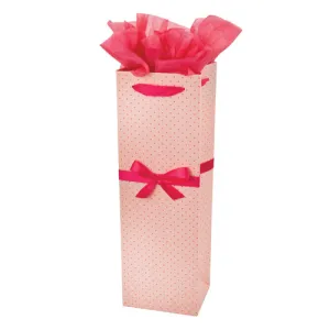 Elegant Pink Polka Dot Wine Bag by Cakewalk