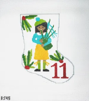 Eleven Pipers Piping Ornament Sized Stocking Canvas