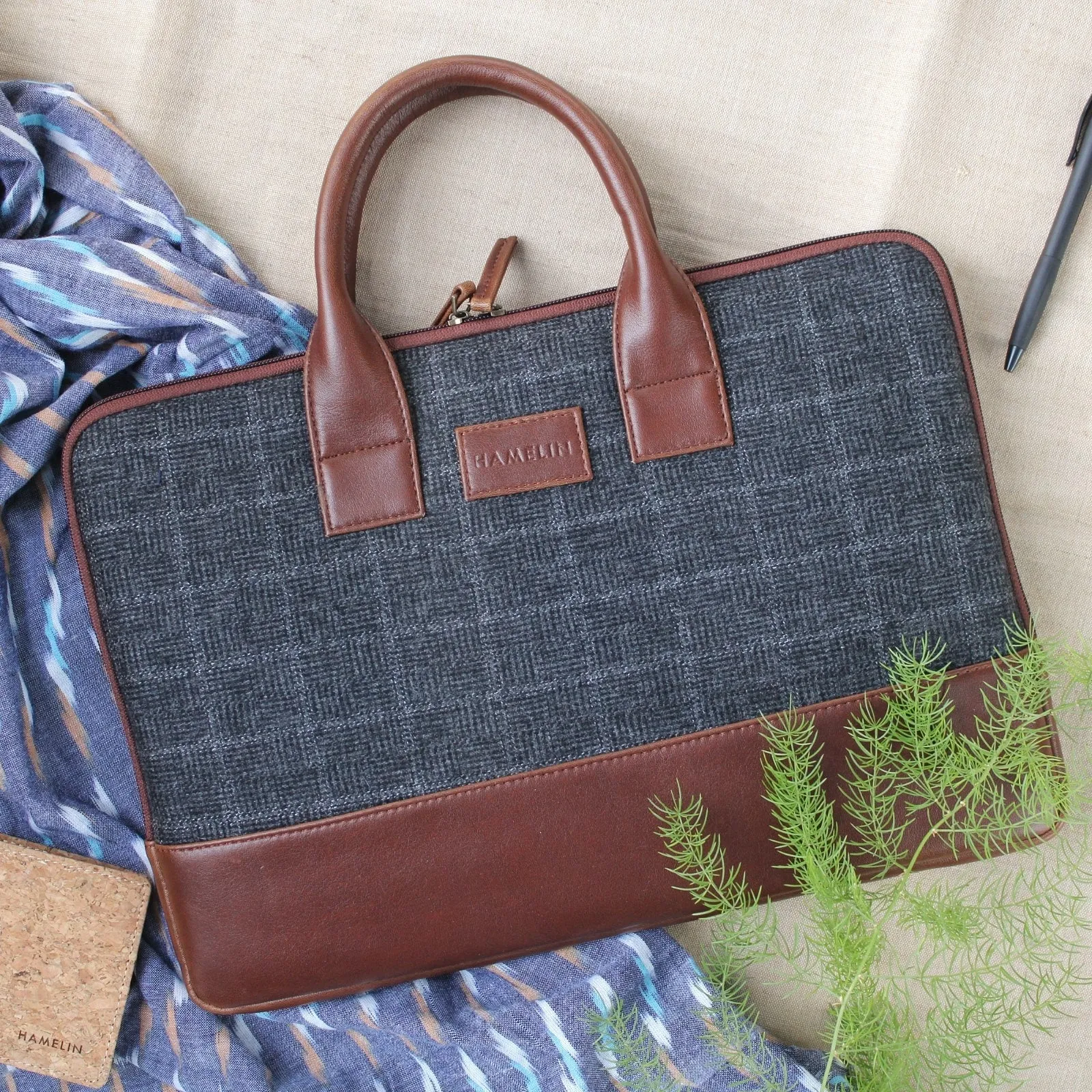 Elon Laptop Sleeve - Charcoal twill - SAMPLE SALE