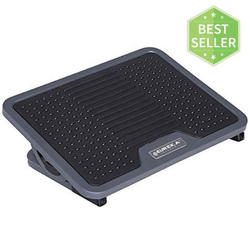 Eureka Ergonomic Black & Gray Height-Adjustable Under Desk Foot Rest DSN-03048