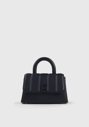 EVA MINI Nero - Borsa in similpelle premium con patta trapuntata