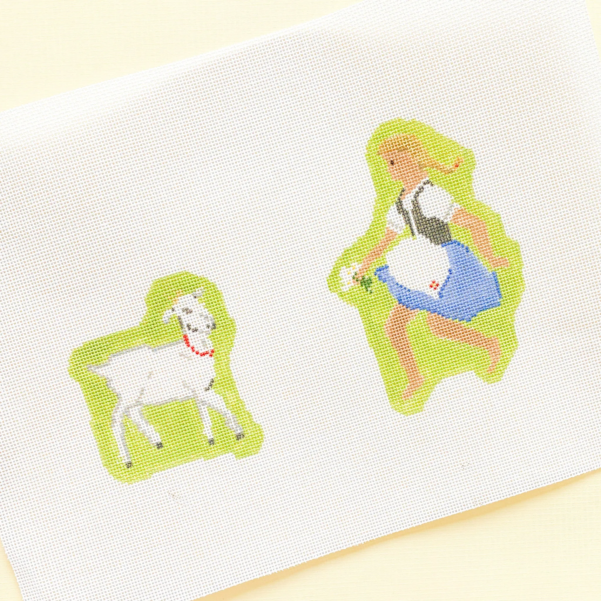 Fairy Tales and Fables: Heidi and Mountain Goat Needlepoint Canvas